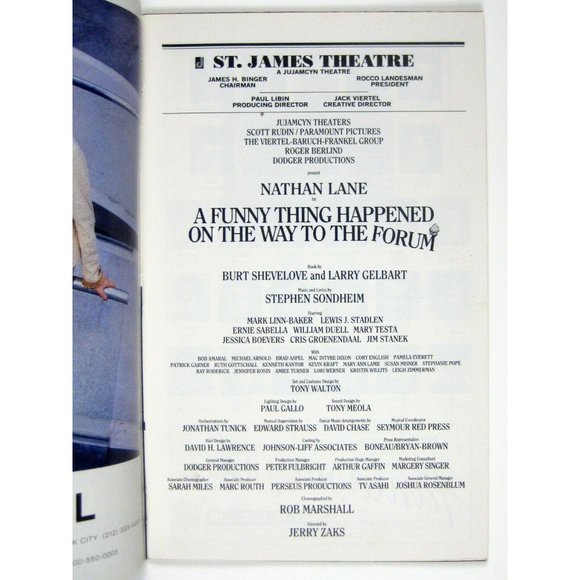 Funny Thing Happened on Way to Forum Playbill July 1996 Nathan Lane Sondheim - Picture 5 of 9